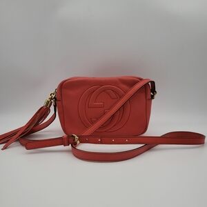 GUCCI Soho Disco Bright Red Leather Crossbody Bag..Authentic w/COA...
